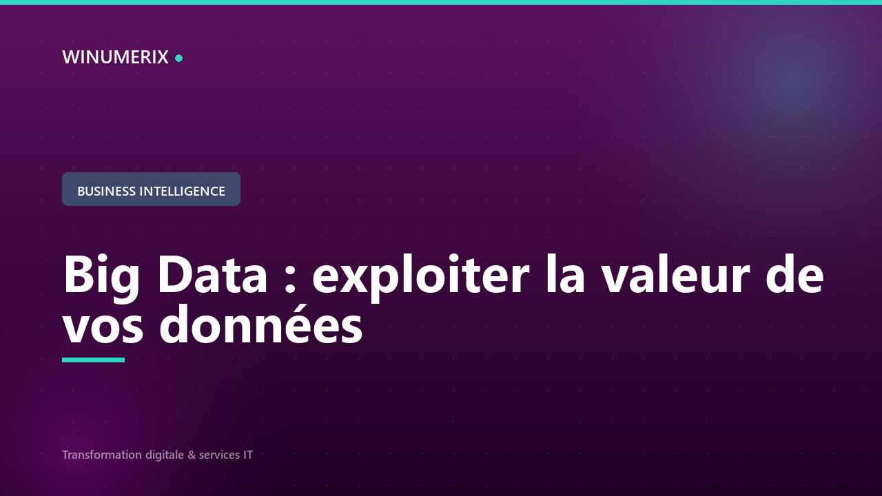 Big Data : exploiter la valeur de vos données